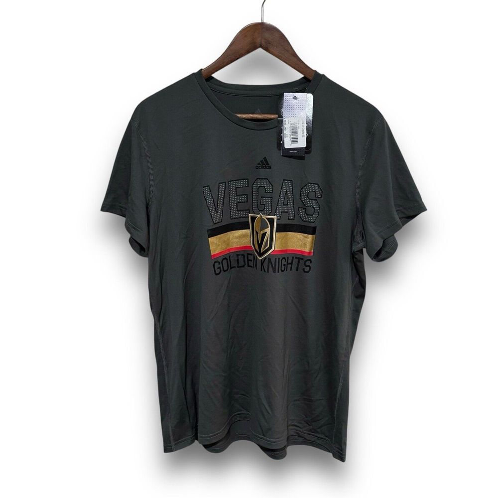 NWT Adidas Women's ClimaLITE Vegas Golden Knights NHL T-Shirt Gray Sz 2XL 22x28
